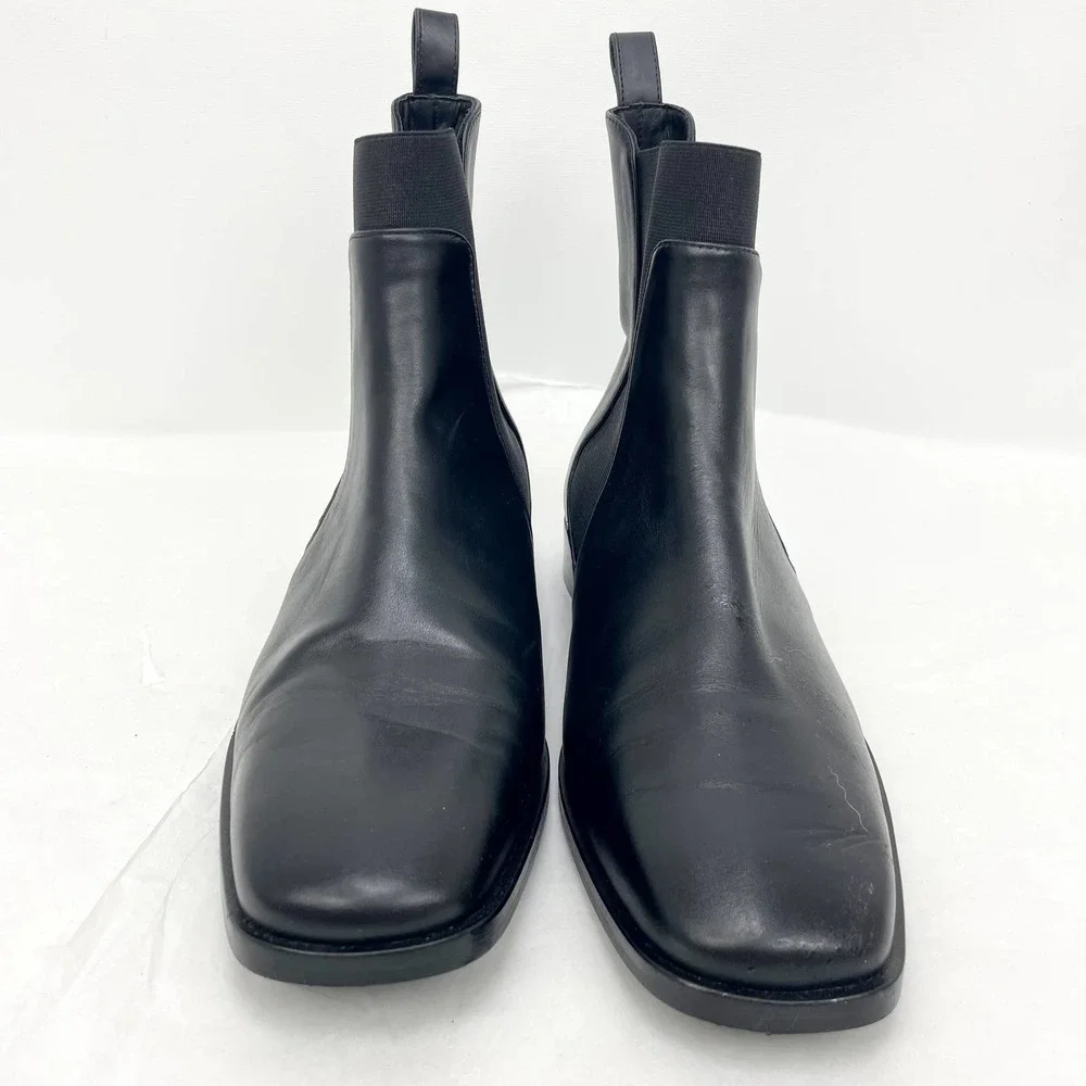 Everlane Womens The Italian Leather Square Toe Chelsea Boot Size 6.5 Black NWOB - Picture 5 of 12